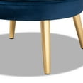 thumbnail image 6 of Baxton Studio Baptiste Glam and Luxe Navy Blue Velvet Fabric Upholstered and Gold Finished Wood Accent Chair, 6 of 8