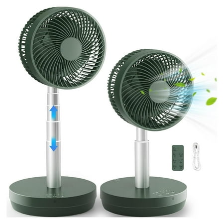 

Xayoca Pedestal Fan Oscillating 2-in-1 Standing Fan with Control USB Rechargeable 10 Speeds 7.5H Timer，Quiet Stand Floor Fan for Dorm Bedroom Outdoor use（Green）