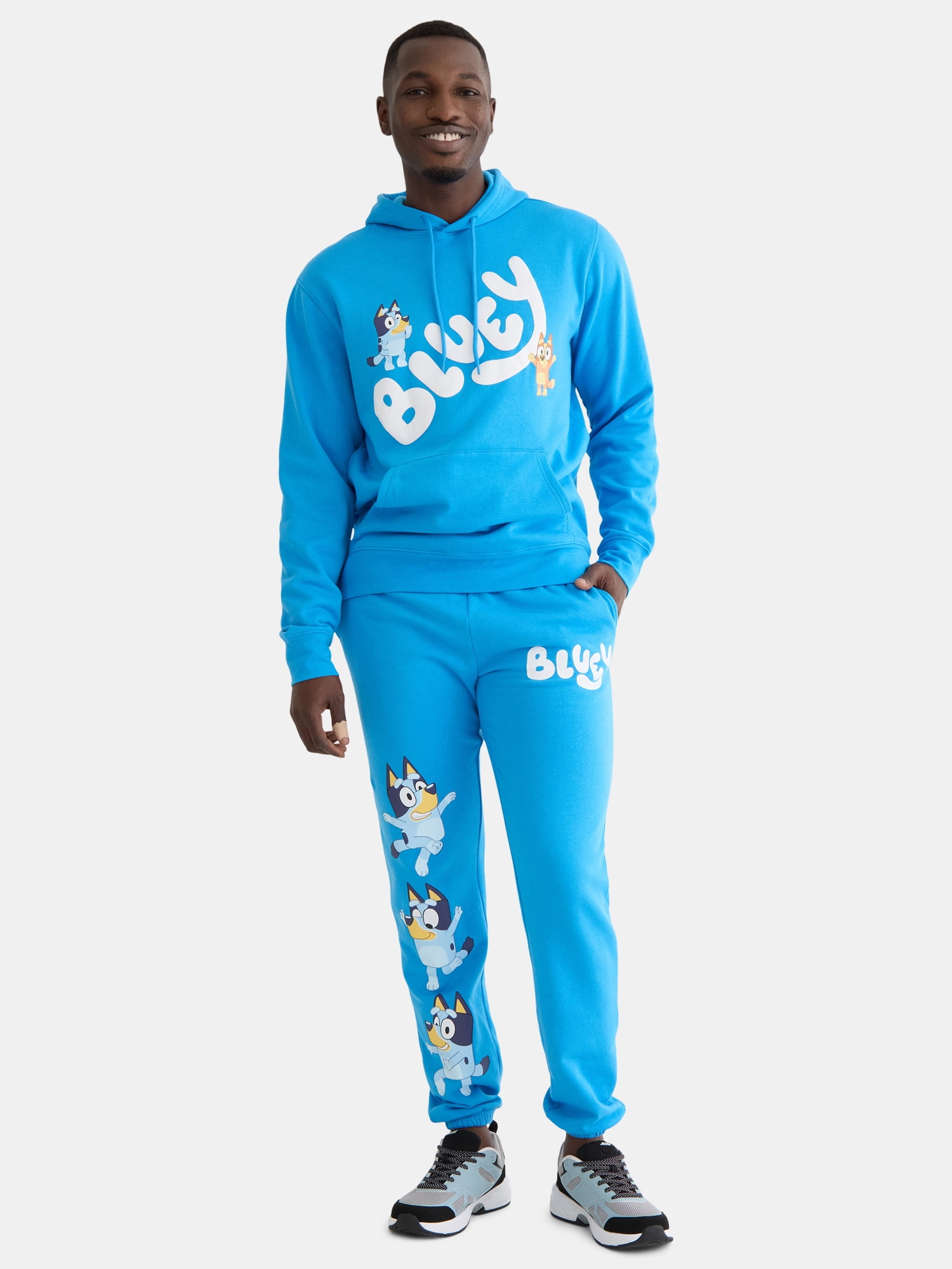 Bluey Men's Happy Graphic Print Jogger Pants, Sizes S-3XL