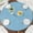 Aqua, variant on Round Fitted Tablecloth, Summer Water Blue Coral Starfish Waterproof Table Cloth Table Cover with Elastic Edged for Outdoor Picnic Parties, Fits Tables up to 55" - 60" Diameter Marine Life