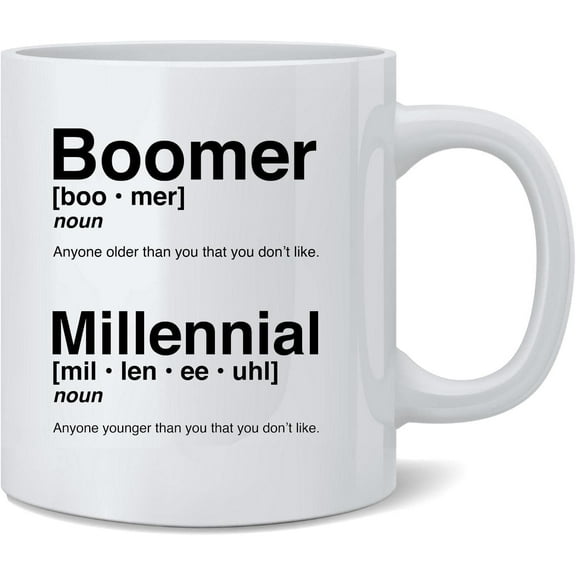 Boomers Vs Millennials Funny Definition OK Boomer Ceramic Coffee Mug Tea Cup Fun Novelty Gift 12 oz