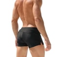 thumbnail image 4 of EliteGoogv Men Swim Trunks High Waist Solid Color Briefs Swim Bottom For Men Summer Casual Swimming Shorts Black XL, 4 of 6