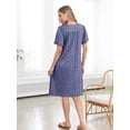 thumbnail image 6 of MINTREUS Nightgown Short Sleeve for Women Sleepwear V Neck Nightshirt House Dress with Pockets, 6 of 7