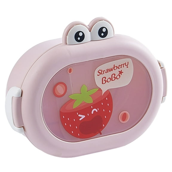 Cartoon Frog Bento Lunch Box Dishwasher Safe Food Storage Container Microwavable Pink
