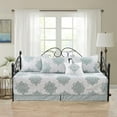 thumbnail image 2 of Home Soft Things 6-Piece Reversible Quilted Daybed Set w/ Bedskirt, Shams & Pillow - Chelsea Teal/Green, 75"x39", 2 of 7