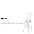 thumbnail image 5 of Flash Furniture Commercial Grade 4 Pack 30" High White Metal Indoor-Outdoor Barstool with Removable Back, 5 of 14