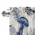 thumbnail image 2 of Summer Marine Life Window Valance for Kitchen, Ocean Watercolor Jellyfish Coastal Coral Vintage Rod Pocket Short Curtain for Small Windows, Light Filtering Decorative Valance, 42 x 12 Inch, 2 of 9