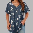 thumbnail image 2 of TOWMUS V-Neck T-shirts for Women Petal Sleeve Tunic Tops Summer Casual Womens Shirts, 2 of 6