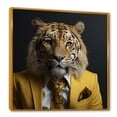 thumbnail image 2 of Designart "Lion in a Yellow Suit I" Animals Framed Wall Art - Traditional Yellow Lion Fashion Hallway Framed Wall Art Decor, 2 of 6