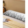 thumbnail image 6 of Grey Botanical Body Pillow Cover 20 x 54 Inch Decorative Pillow Cover Dragonfly Flower Leaf Retro Ink Style Lumbar Pillowcase Seasonal Rectangle Cushion Case for Couch Sofa Bed Living Room, 6 of 7