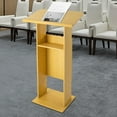 thumbnail image 3 of Height Adjustable Presentation Stand with Storage – Sturdy Mobile Lectern for Office, School & Conference Room – 4 Universal Wheels (2 with Brakes), Easy Assembly, 3 of 15