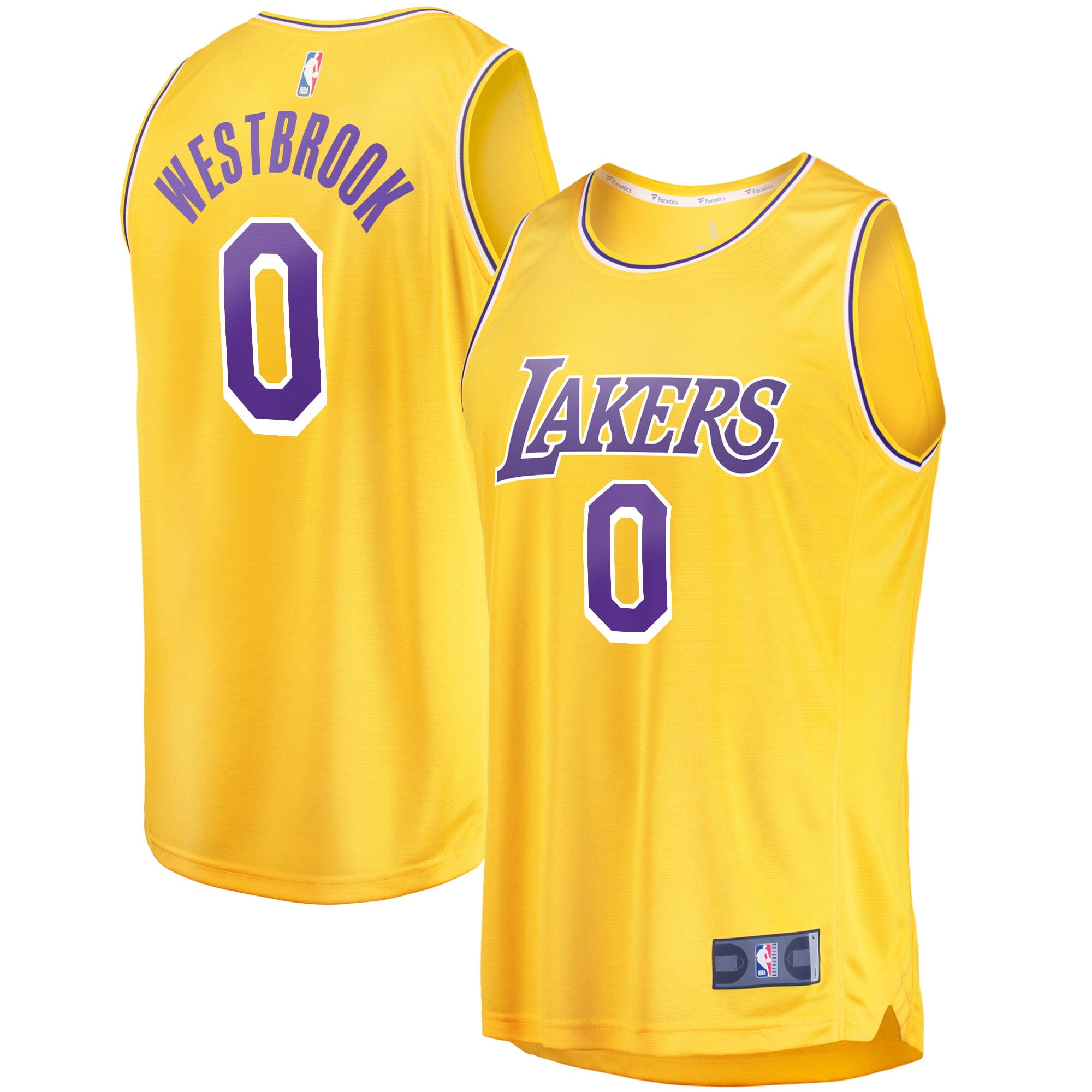 Buy Russell Westbrook Los Angeles Lakers Fanáticos de marca 202021 Fast  Break Player Jersey Gold - Icon Edition Online at Lowest Price in Ubuy  Mexico. 737069962