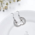 thumbnail image 5 of Aretes de Mujer de Plata 925 con Cruz retro de Luna y Diamantes con Tachuelas, Aretes Colgantes Personalizados y Simples de Nicho, 5 of 5