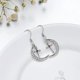 thumbnail image 5 of Aretes de Mujer de Plata 925 con Cruz retro de Luna y Diamantes con Tachuelas, Aretes Colgantes Personalizados y Simples de Nicho, 5 of 5