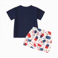 thumbnail image 5 of Toddler Outfits For Boys Summer Clothes 4th Of July Patriotic Popsicle Print Short Sleeve T-Shirt and Matching All-Over Print Shorts Casual Toddler Outfit, 5 of 6