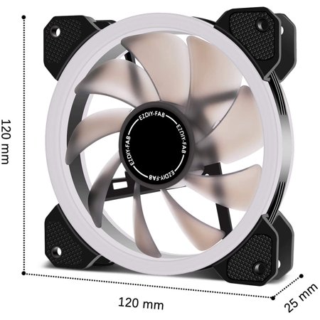 EZDIY-FAB 120mm ARGB PCケースファン PWM対応 静音 高性能