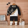 thumbnail image 4 of WAYUTE Toddler Girls 2 Piece Tracksuit Long Sleeve Hoodie Butterfly Print Jogger Pants Kids Fall Fashion Matching Outfit Clothing Set Casual Outdoor,Black,Size 1-2 Y, 4 of 5
