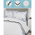 thumbnail image 4 of Quilts Twin Size, Blue Spring Floral Soft Comforter Bedding Set for Bed, Summer Flowers Botanical Lightweight Quilted Bedspread with Pillow Cover(2 Pieces) for All Season, 68x86 Inch, 4 of 6
