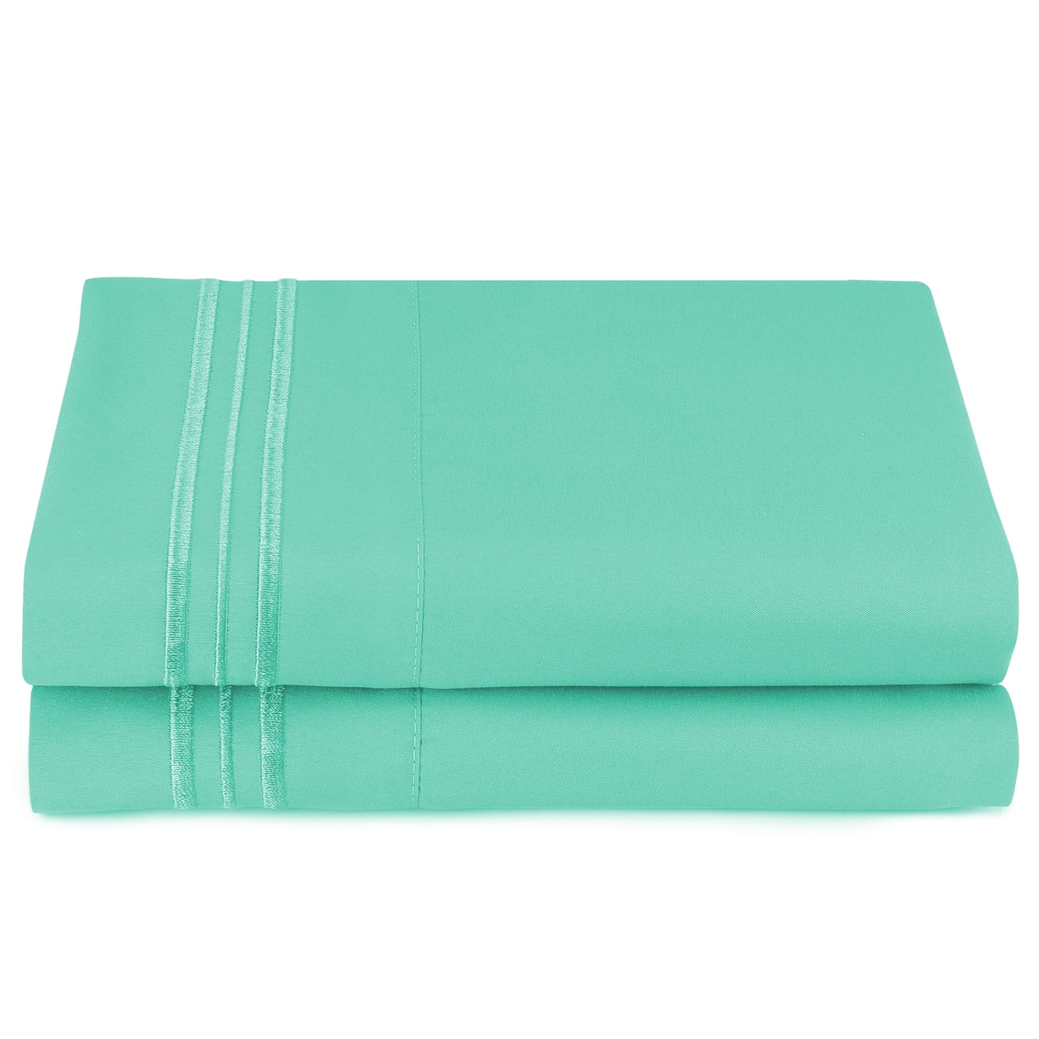 Clara Clark Pillow Cases Premier 1800 Microfiber Collection Pillow Case Set Of 2 Pieces, Standard Size, Mint Green