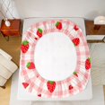thumbnail image 5 of jejeloiu Kawaii Strawberry Twin Sheet Sets,Red White Geometric Plaid Bedding For Girls Kids 3pcs, 5 of 7