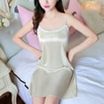 thumbnail image 4 of Wlynlyn Sleeveless Nightgowns for Women Spaghetti Strap Sleep Dress Soft Comfy Sleepwear Short Night Dress(Beige,1 Size), 4 of 7