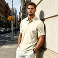 thumbnail image 5 of JULMCOMO Polo Shirts for Men Collared 3 Buttons Short Sleeve Lightweight Regular Fit Casual Golf Shirt Comfy Classic Tees Camel L, 5 of 9