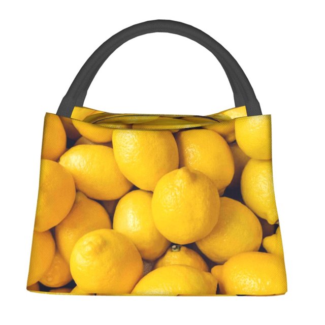 Easygdp Ripe Yellow Lemon Bolsa de Almuerzo Insulada Reutilizable, Bolsa de Mano y Bandolera para Oficina, Trabajo, Viajes