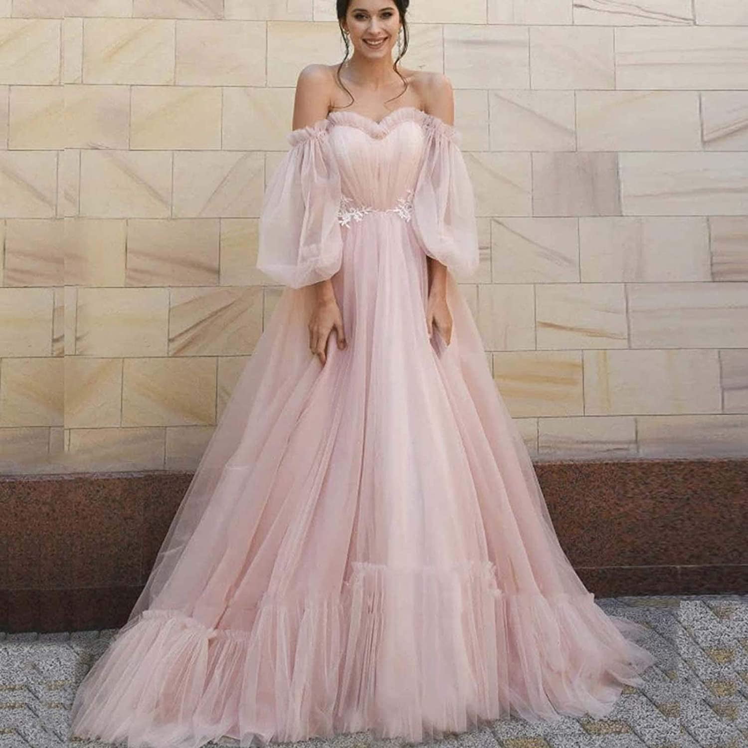 Puffy Sleeve Prom Dress Long Off 