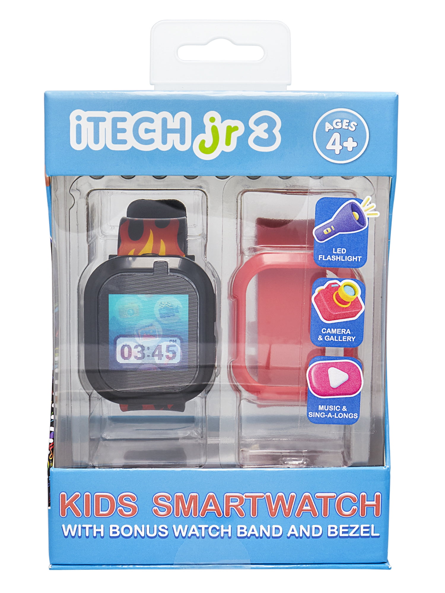 Itech Junior Kids Boys Flame Bluetooth Enabled Smartwatch with Interchangeable Straps and Bezels