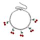 thumbnail image 1 of Tobillera con diseño de cerezas en color dorado y plateado, con cristales de imitación, estilo bohemio, para playa, para mujer, sandalias, pulseras para los pies, joyería femenina, 001802SL, 1 of 1