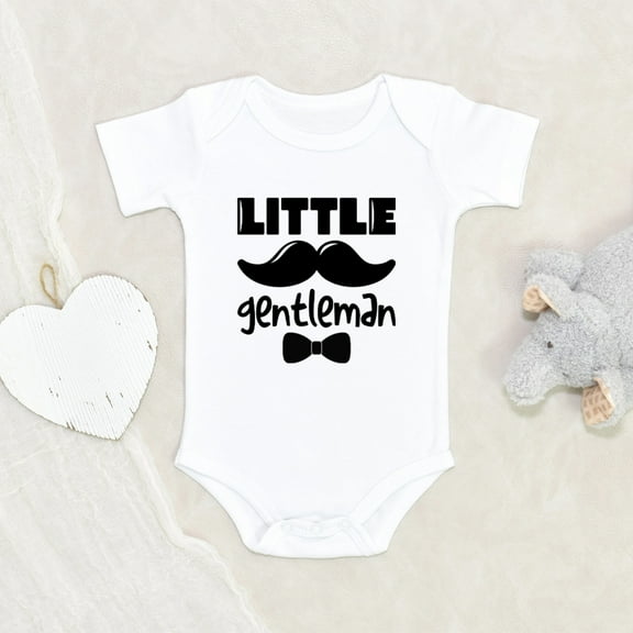 Newbabywishes - Little Gentleman Mustache Baby Clothes for Boys - Lil Man Baby Clothing