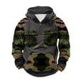 thumbnail image 3 of LMOIPLI Camouflage Print Hoodies for Men Military Mens Fleece Lined Quarter Zip Cargo Sweatshirt with Multi Pockets Dark Gray S, 3 of 4