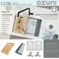thumbnail image 6 of Azuni Undermount 28" Stainless Steel Double-Bowl Workstation Kitchen Sink with 6 Accessories C228L, 6 of 11
