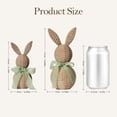 thumbnail image 6 of HaCpiu Rattan Effect Plastic Bunny Set, 2-Piece Large & Small Easter Rabbit Figurines with Pink Bows, Spring Farmhouse Table Centerpiece Decor, 6 of 8