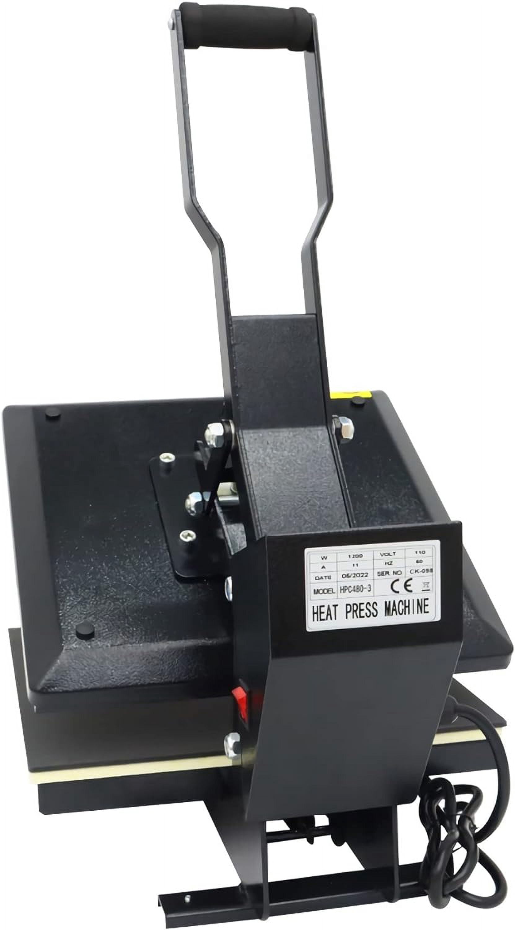 PreAsion Manual 15"*15" Sublimation Transfer Heat Press Machine T-Shirt Printing Clamshell Heat Transfer Machine 110V 1400W