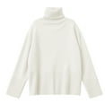 thumbnail image 4 of Women's Oversized Turtleneck Knit Pullover Sweater â Soft High Neck Long Sleeve with Split Hem, Loose Fit Casual Fall Winter Jumper Top, 4 of 4