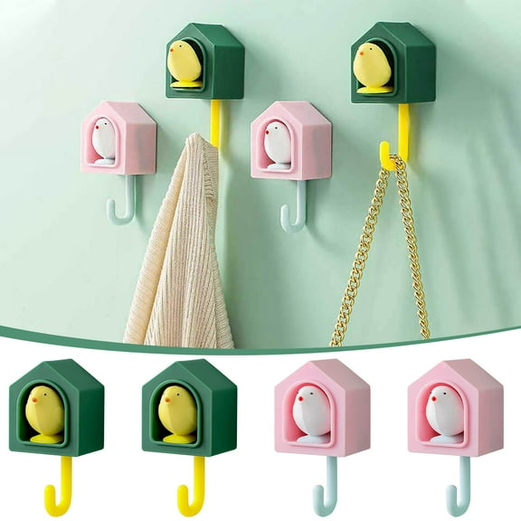 Latrodar Closet Hooks Mounts to the Wall Towel Hooks for Bathrooms Adhesive Hooks for Bathroom Wall Hooks Foyers Cute Door Hooks Coat Hooks for Mugs Over the Door Hanger 1PC