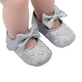 thumbnail image 3 of Baby Sweetie Baby Girls Mary Jane Flats Heart Bow Soft Sole PU Leather Flats Shoes First Walkers Non-Slip Princess Shoes, 3 of 9