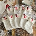 thumbnail image 2 of Vorkoi Christmas Stockings with Initials, Embroidered Letter Knit Red White Christmas Stocking, Holiday and Family StockinDg for Fireplace Christmas Holiday Party Decoration, 2 of 4