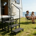 thumbnail image 6 of 4 Step RV Stairs with Handrail,Portable Step Ladder with Anti-Slip Panel,660 lbs Load Capacity,Portable Mobile Home Stairs for Travel Trailers,Camper and Porch, 6 of 6