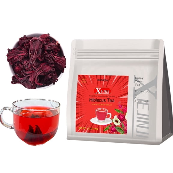 Igodgift Hibiscus Tea, Natural Dried Hibiscus Flowers, Herbal Tea, 3.5oz/100g Refreshing Tart Flavor, Caffeine Free