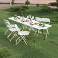 thumbnail image 3 of Leumius 4 Pack Folding Chair,Indoor Outdoor White Plastic Folding Chair,White, 3 of 11