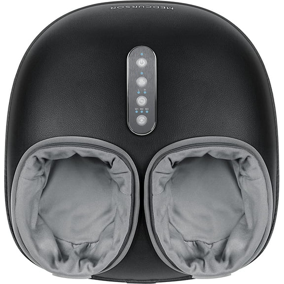 Medcursor Shiatsu Foot Massager with Heat, Deep Kneading Rolling Air Pressure - Black