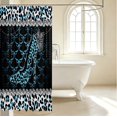 thumbnail image 3 of Erosebridal Classic Cheetah High Heels Shower Curtain 72Wx72L,Watercolor Bow Pearl Bathroom Curtain,White Blue, 3 of 5
