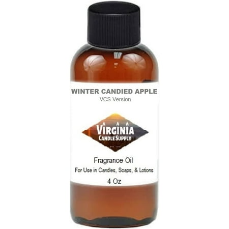 Winter Candied Apple Fragrance Oil 4 oz. Bottle for Candle Making, Soap Making, Tart Making, Room Sprays, Lotions, Car Fresheners, Slime, Bath Bombs, Warmers