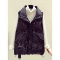 thumbnail image 3 of Chaleco de lentejuelas para mujer, chaqueta informal de longitud media con cremallera, manga con bolsillo grande, Otoño e Invierno, 3 of 5