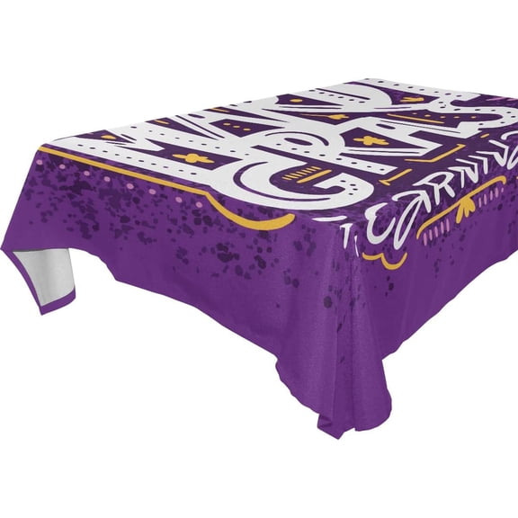 SKYSONIC Mardi Gras Rectangle Tablecloth Spill-Proof Polyester Table Cloth Table Cover for Kitchen Dining Picnic Holiday Party Decoration,60x120 Inch