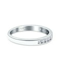 thumbnail image 2 of Simulated Cubic Zirconia Size-5 Channel Half Eternity Ring Wedding Engagement Band 925 Sterling Silver, 2 of 7