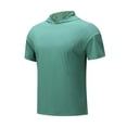 thumbnail image 5 of Hooded T Shirts for Men Summer Solid Casual Crew Neck Short Sleeve Mens T-Shirts Sports Top, 5 of 9