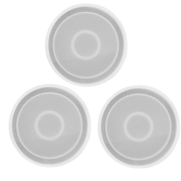 Supvox 3Pcs Round Tray Mold for Cup Mat Silicone DIY Craft Making Family